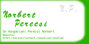 norbert perecsi business card